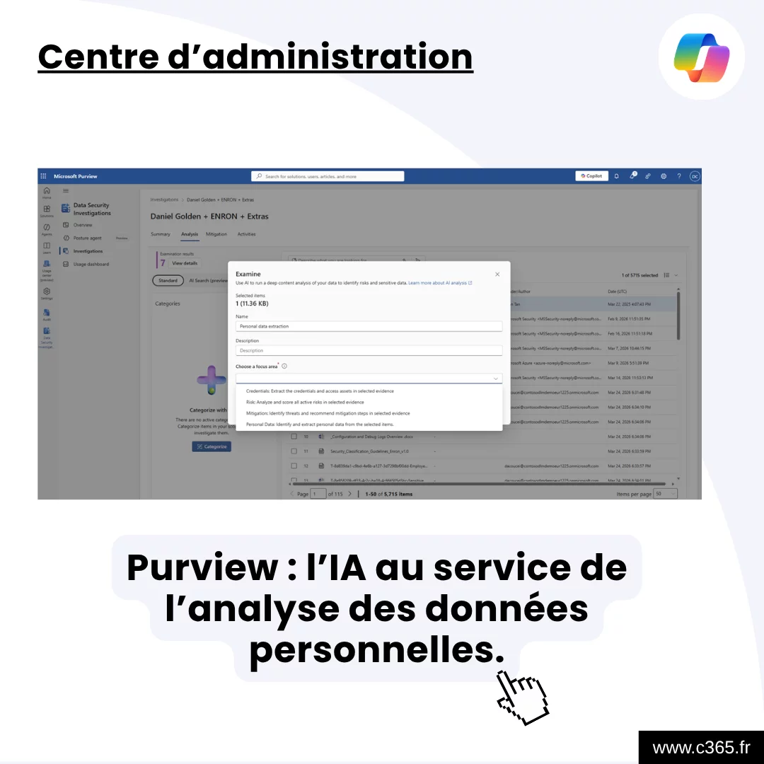 Purview : l’IA au service de l’analyse des données personnelles.