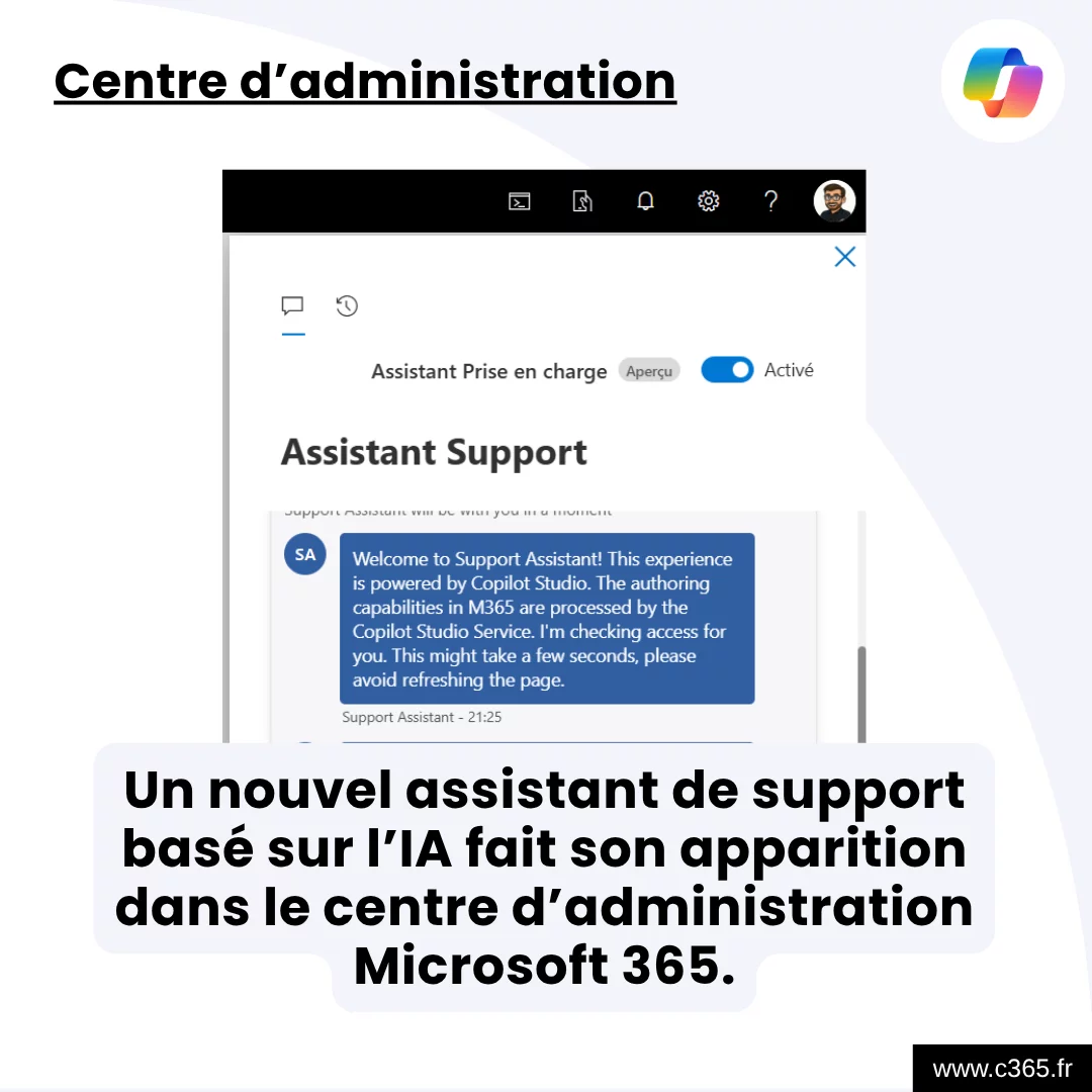 Un nouvel assistant de support basé sur l’IA fait son apparition dans le centre d’administration Microsoft 365.