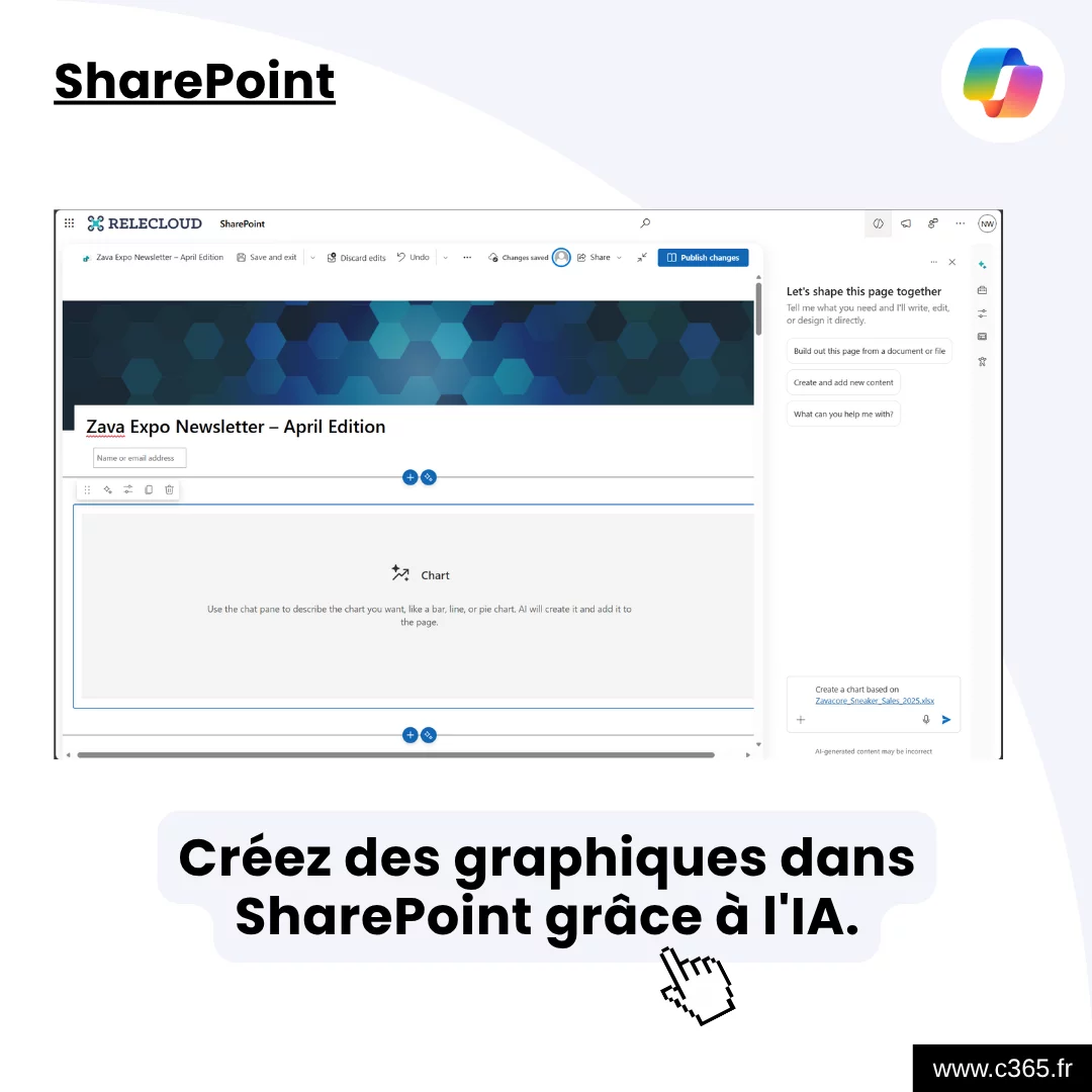 Créez des graphiques dans SharePoint grâce à l'IA.