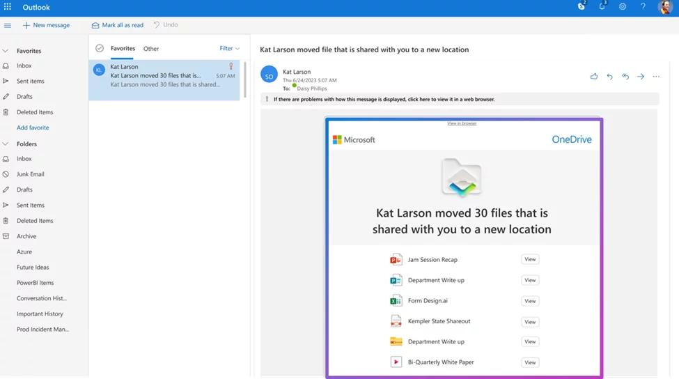 OneDrive simplifie la gestion des fichiers lors du départ des employés.