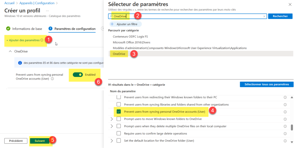 Empêcher la synchronisation des comptes OneDrive personnels avec Microsoft Intune._07